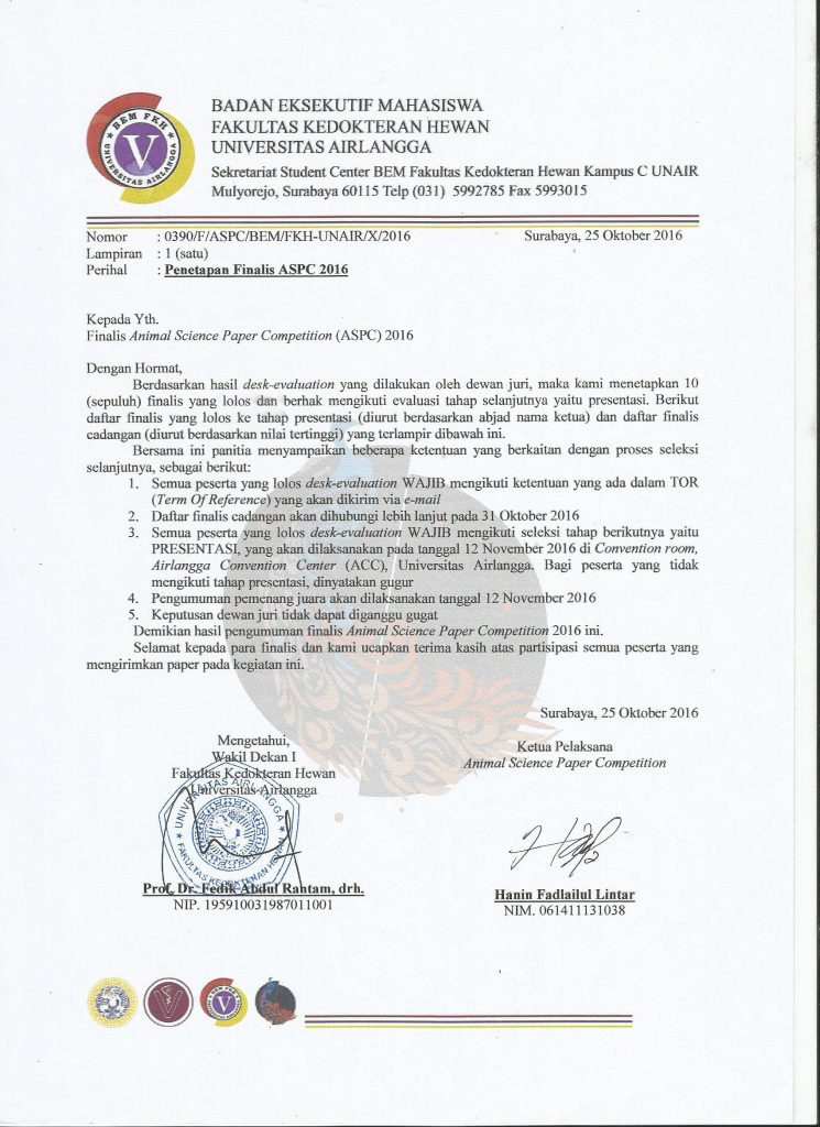surat keputusan ASPC