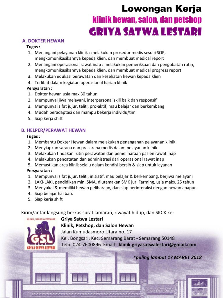 loker GSL dokter maret 2018
